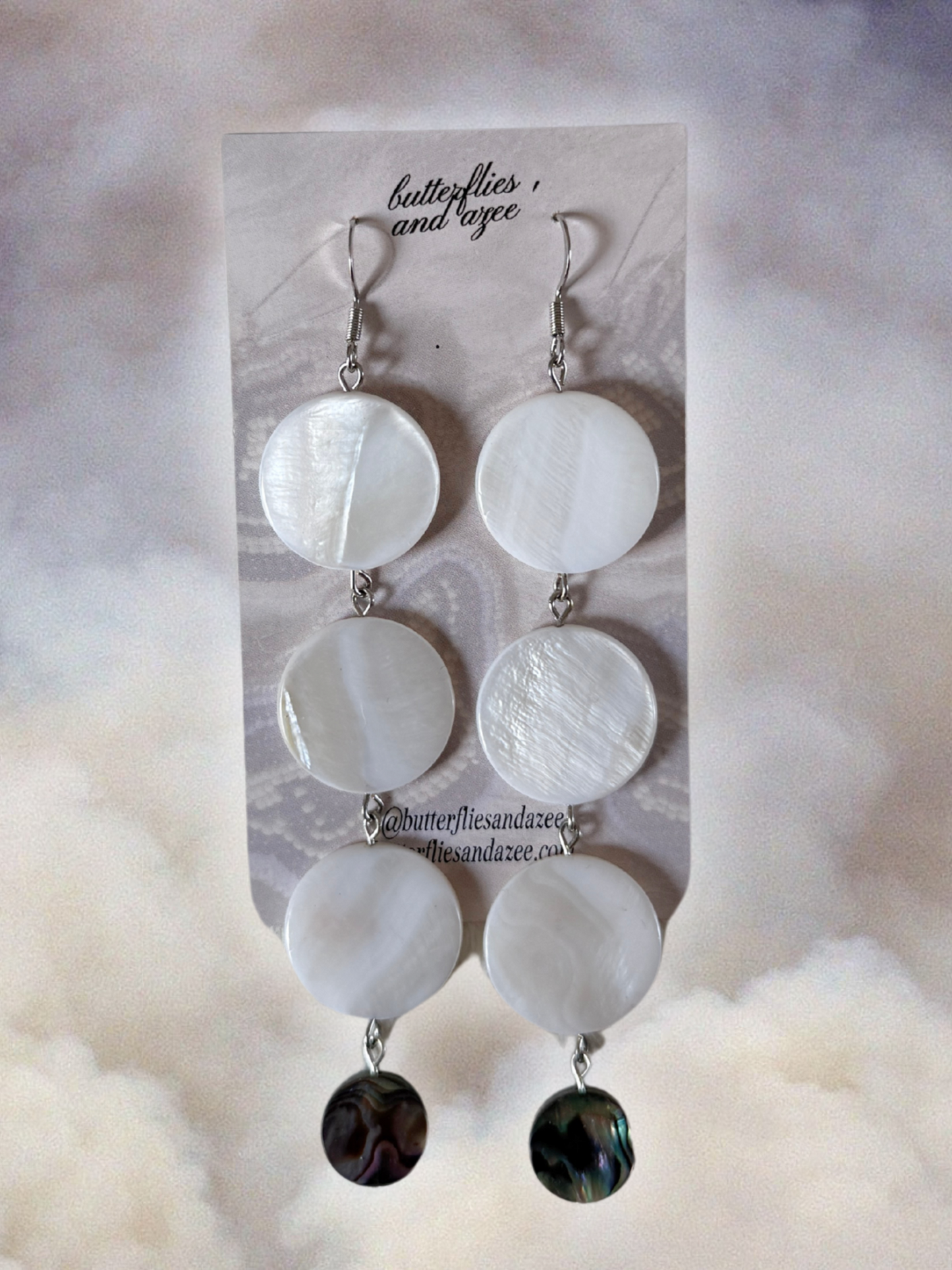 moon / abalone earrings
