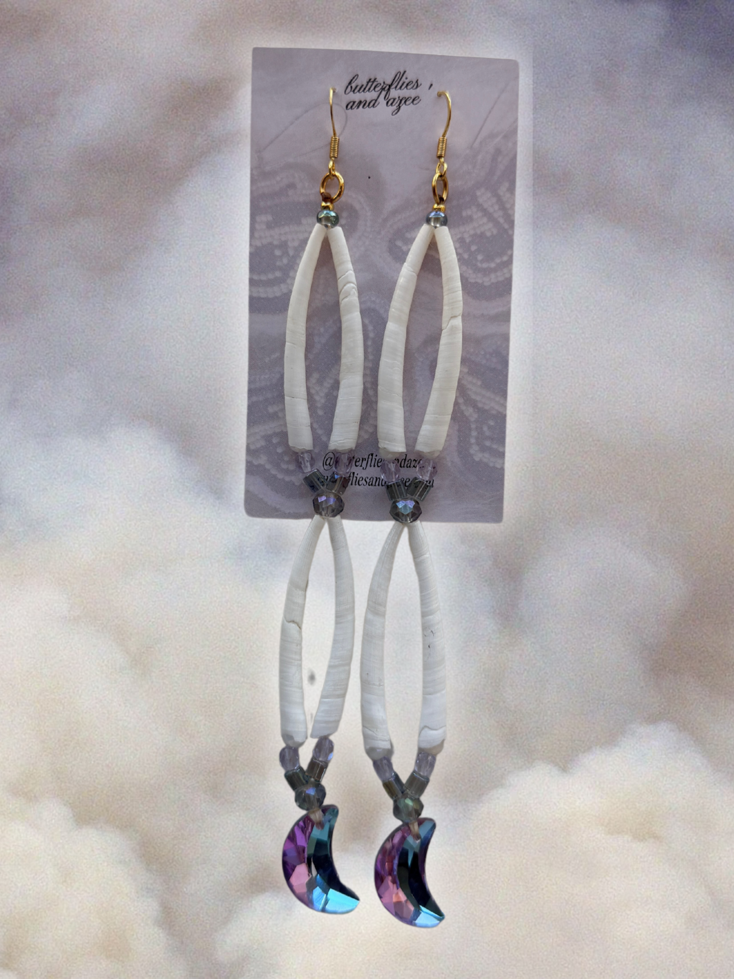 purple moon earrings