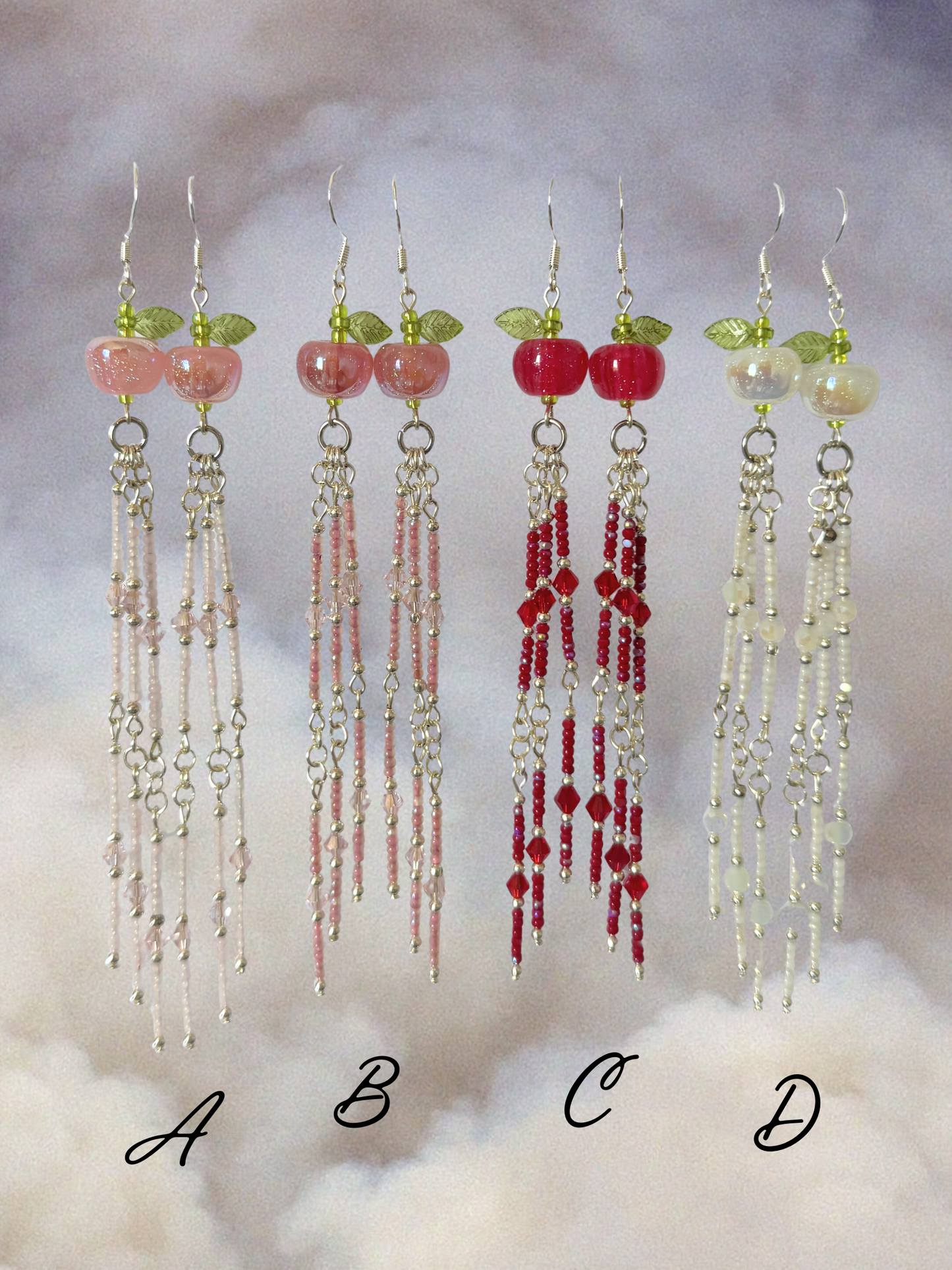 Glittery Apple Dangle Earrings