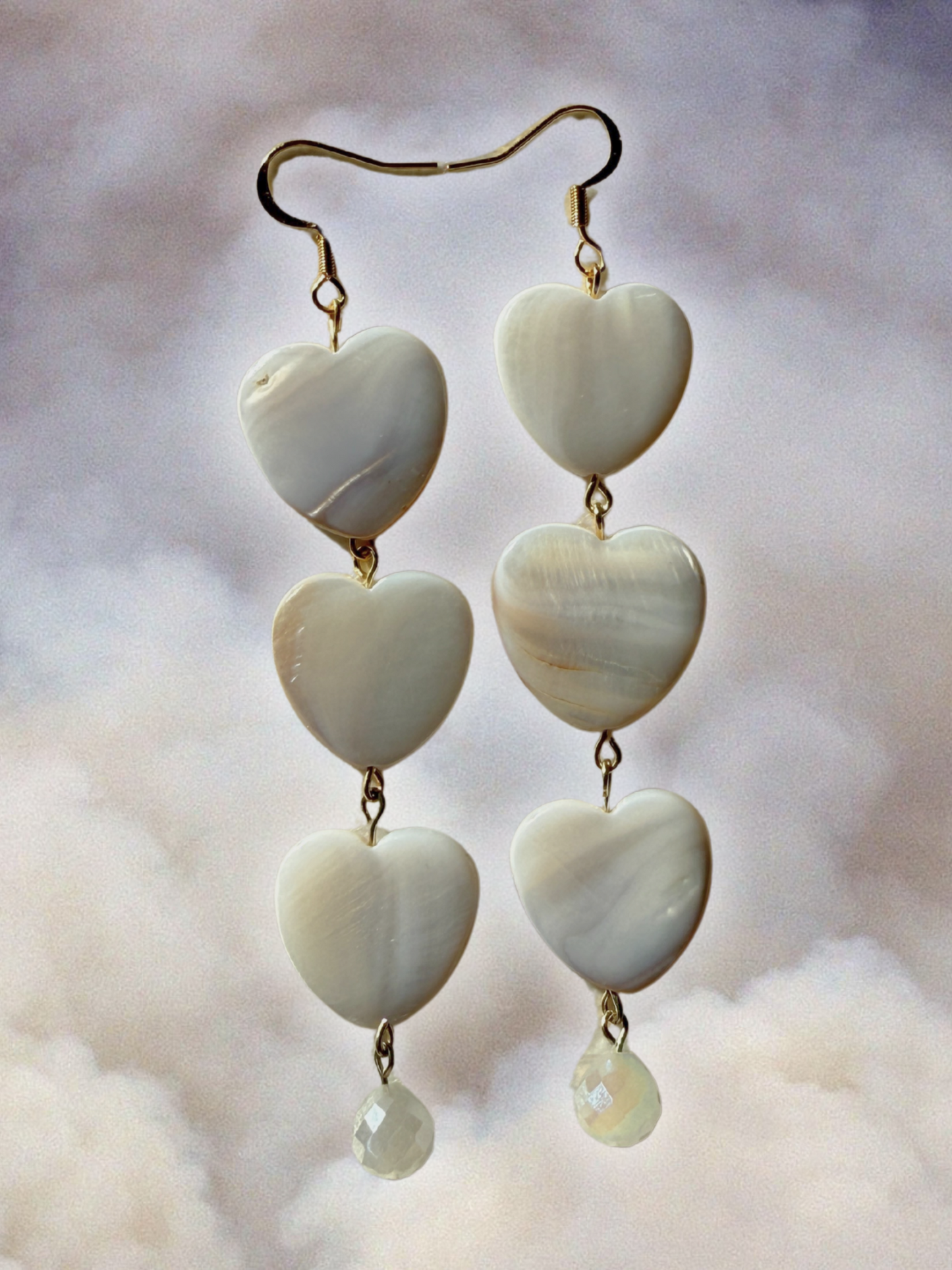 pearl heart earrings