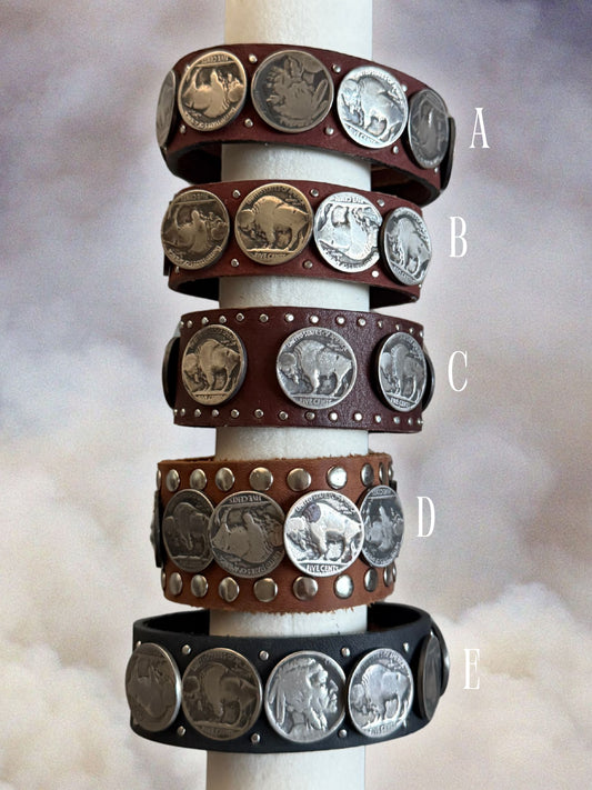 Stamped Buffalo Coin Bracelets
