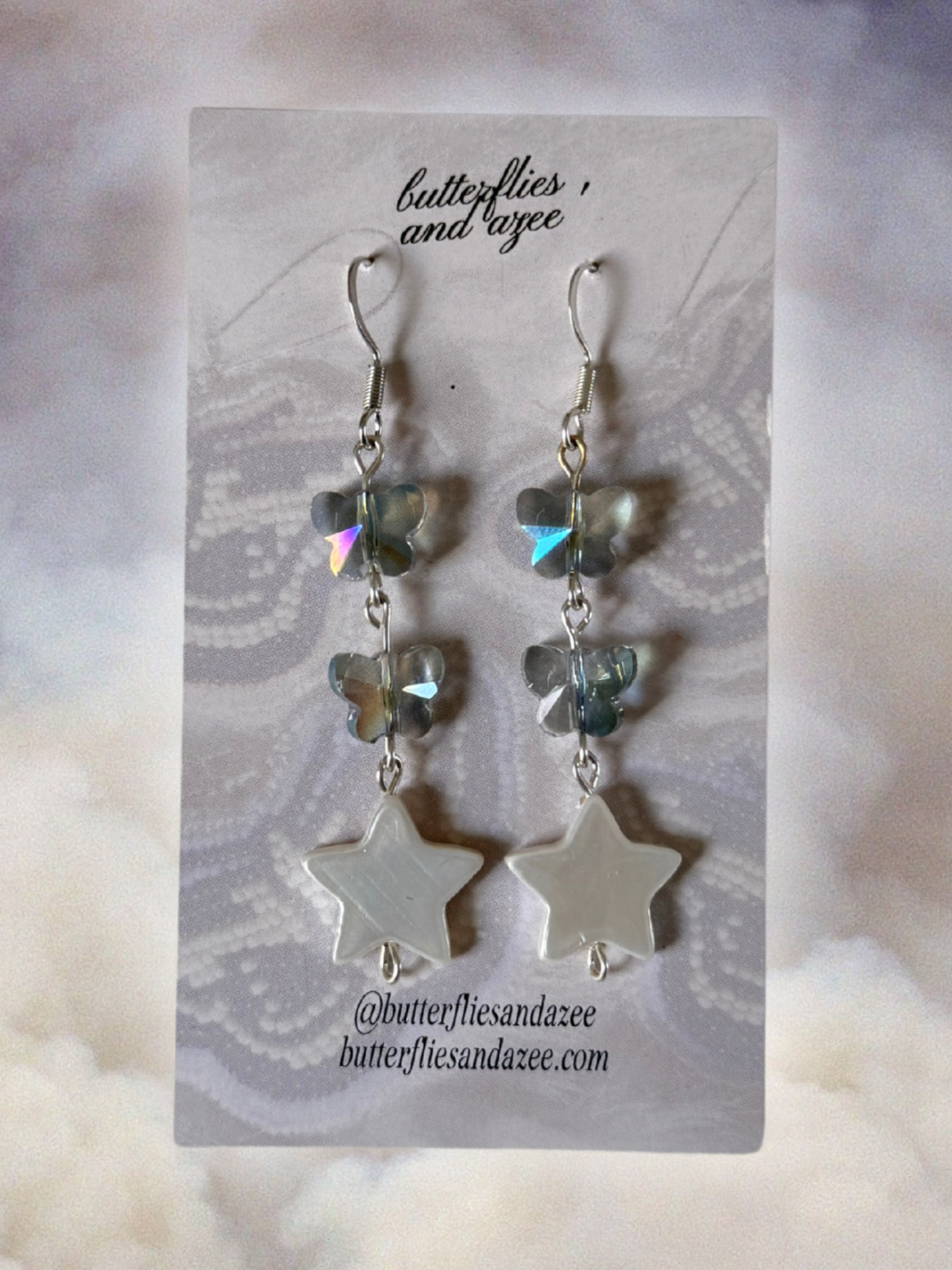 butterfly / star earrings