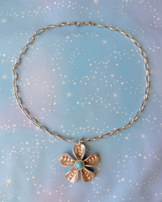Sterling & Turquoise Bloom Necklace
