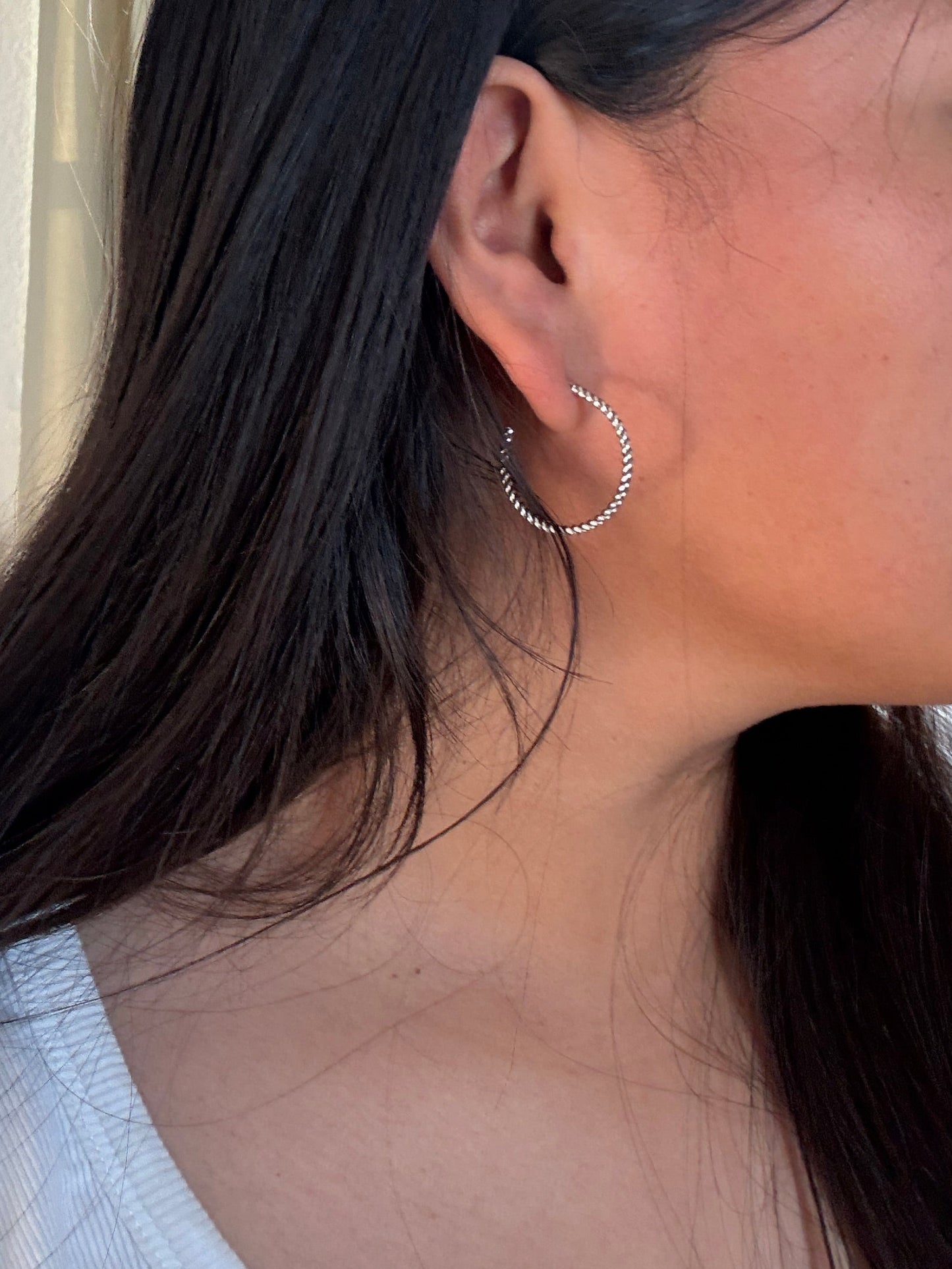 Large Sterling Hoops