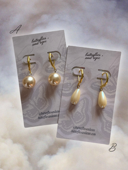 vintage pearl earrings
