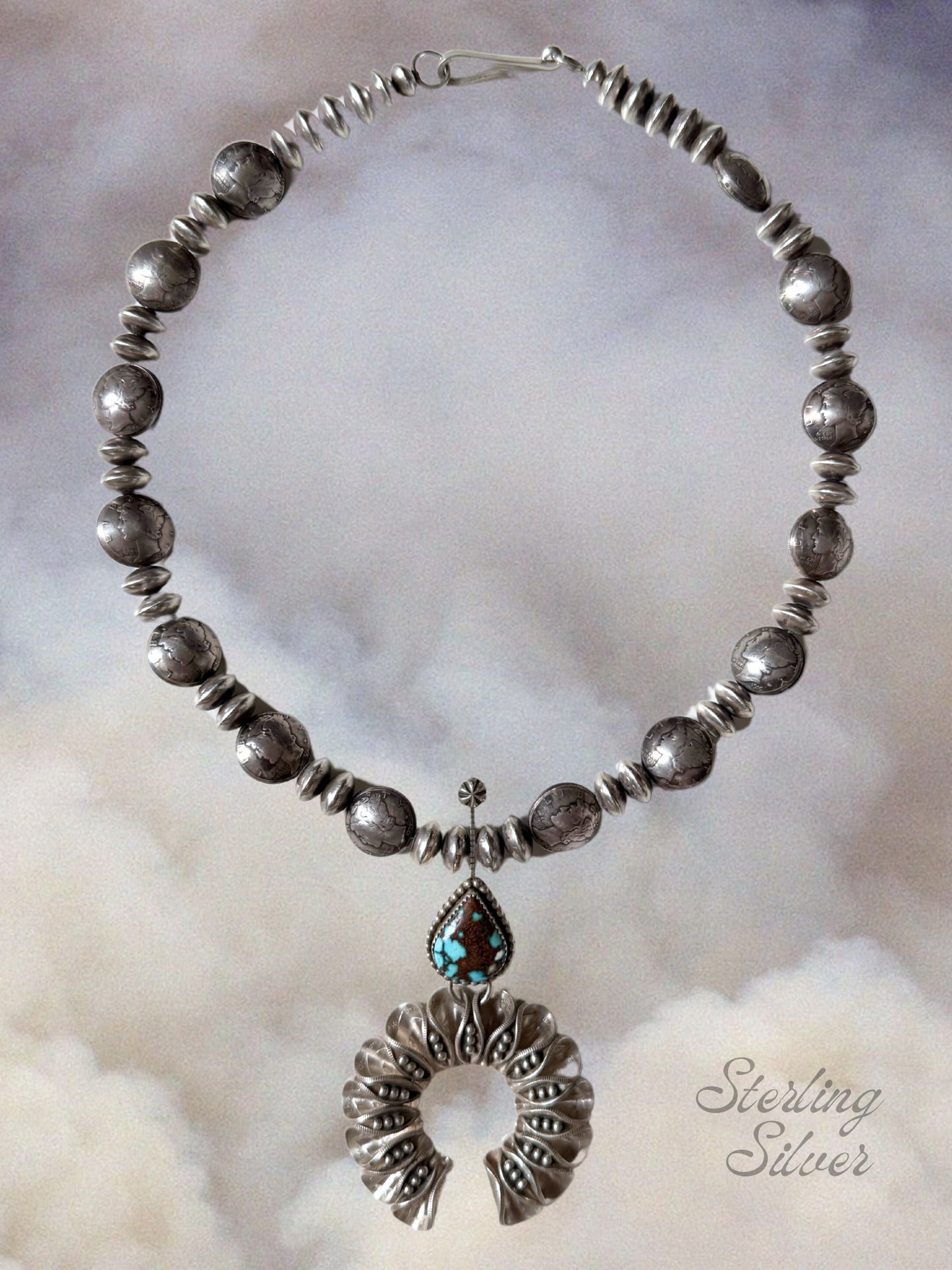 Handmade Sterling Coin Necklace with Naja