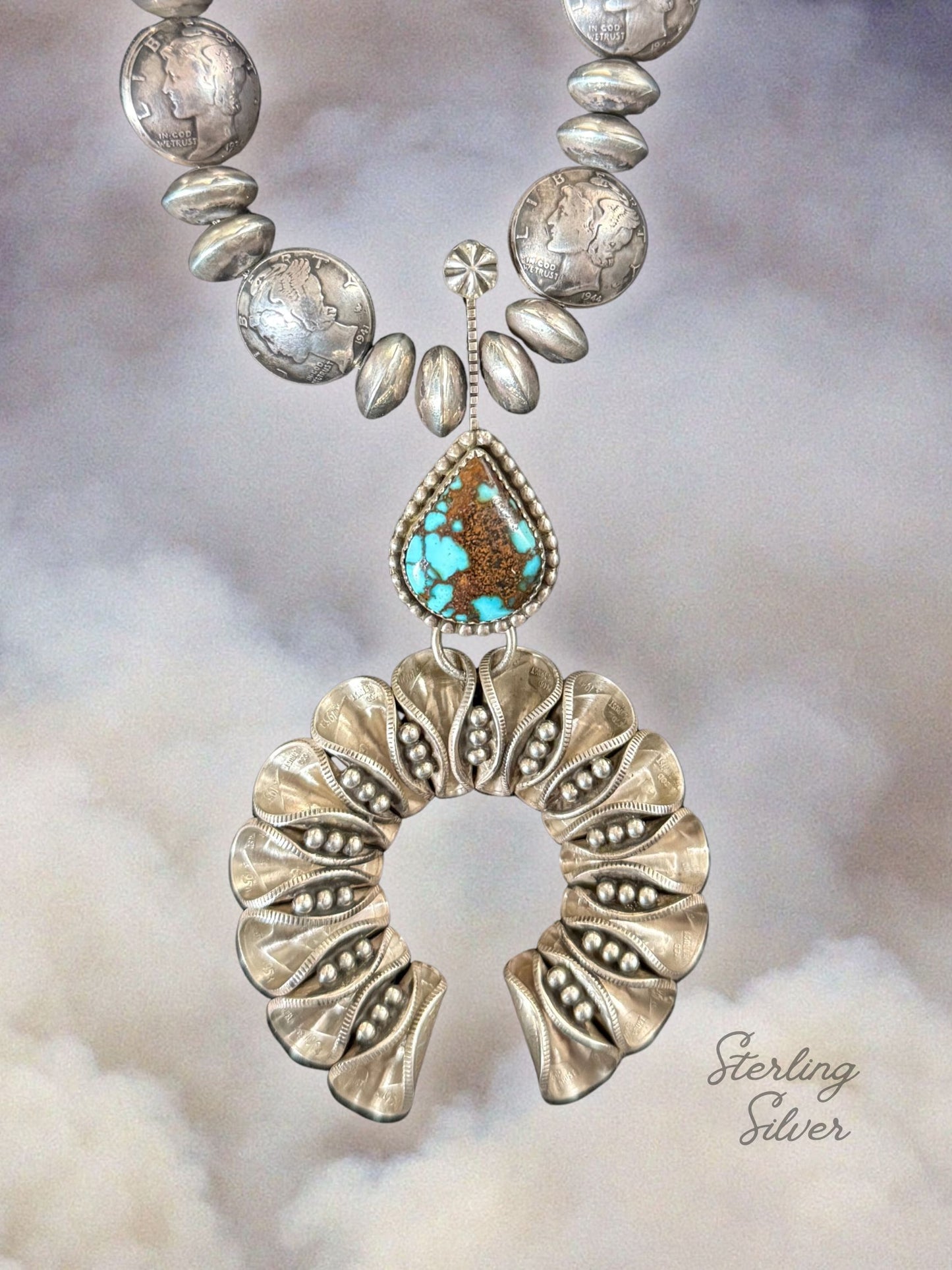 Sterling Coin Necklace with Naja