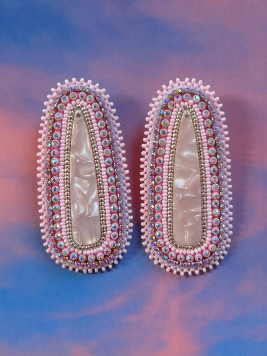 Pink Post Earrings