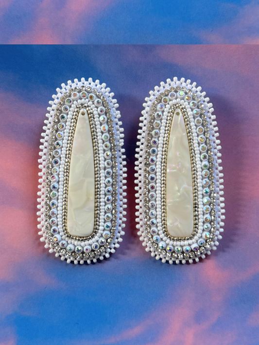 White Post Earrings