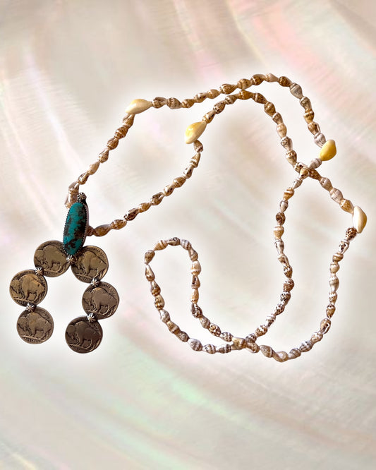 Turquoise Buffalo Coin Necklace